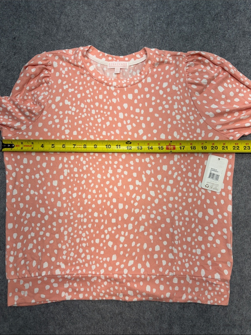 PJ Salvage Womens Coral Crystal Cove Printed Long Sleeve Pullover top medium - Picture 2 of 7